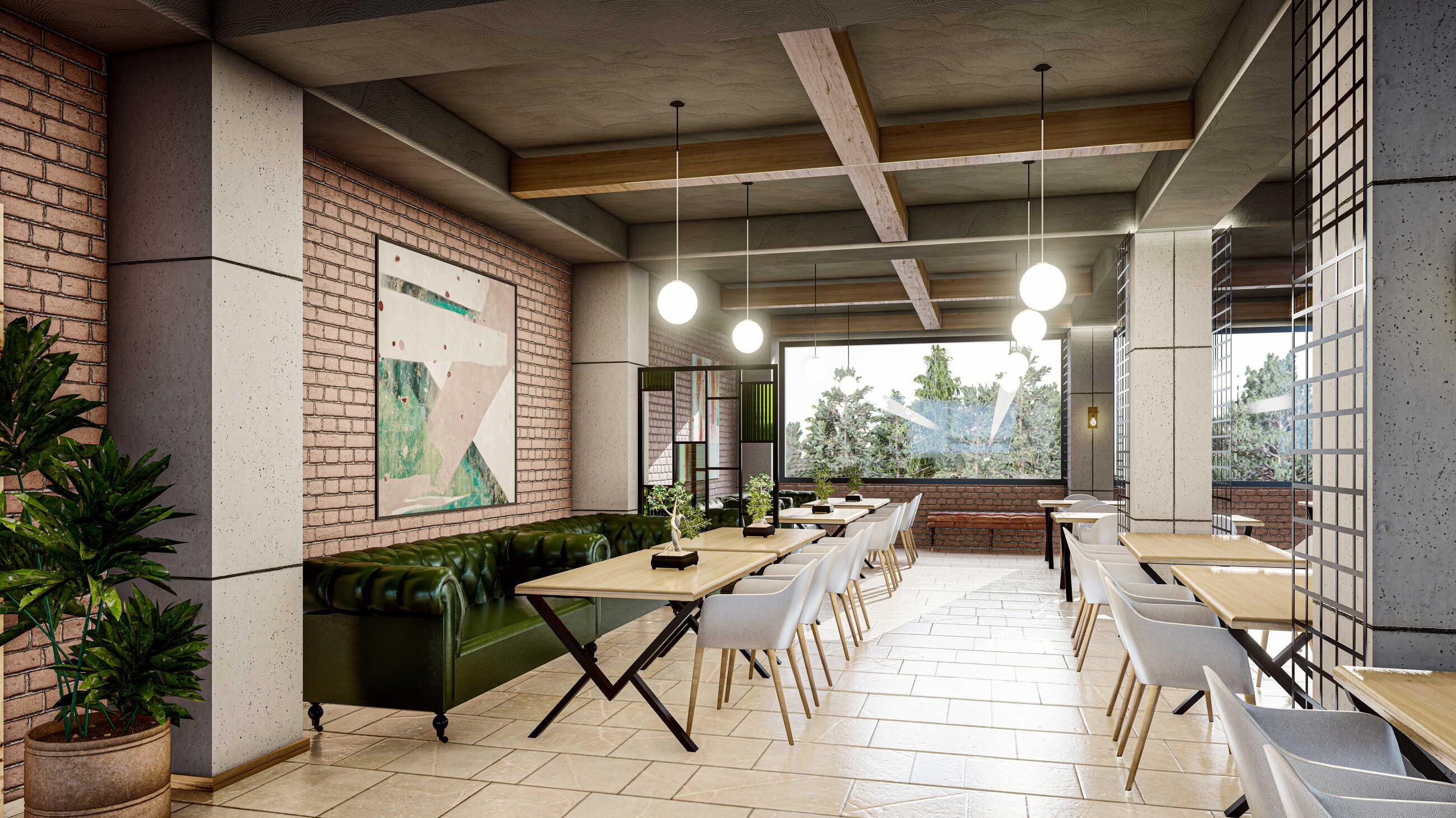 Modern restoran iç mekân tasarımı — Han Restoran